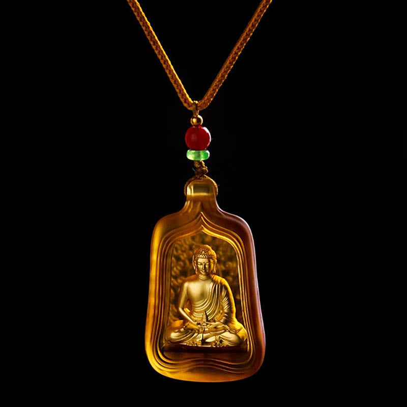 ATELIER-TIBET Collier Bouddha Médecine Cristal Liuli 48 mm
