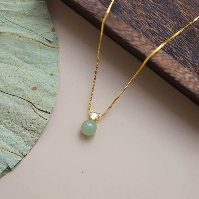 ATELIER-TIBET – Collier Lucky Bead en Jade Naturel