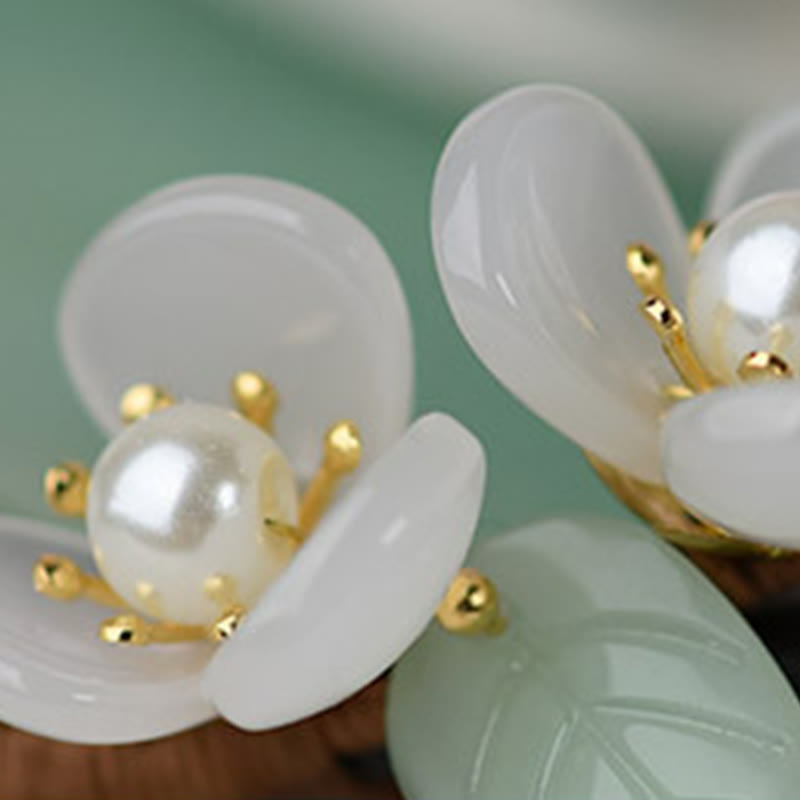 ATELIER-TIBET Pic à Cheveux Magnolia & Perles – 18 cm