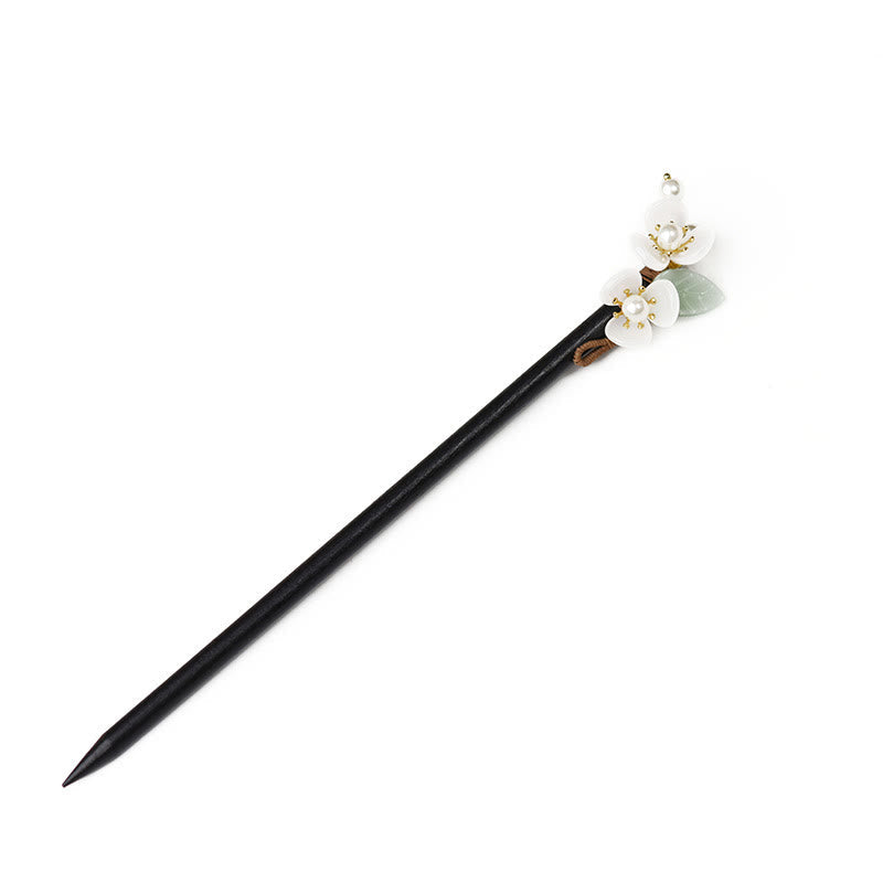 ATELIER-TIBET Pic à Cheveux Magnolia & Perles – 18 cm