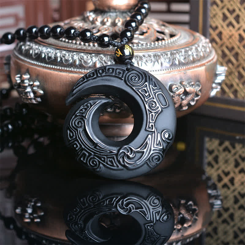 ATELIER-TIBET – Collier Force en Obsidienne Noire et Obsidienne de Glace Naturelles