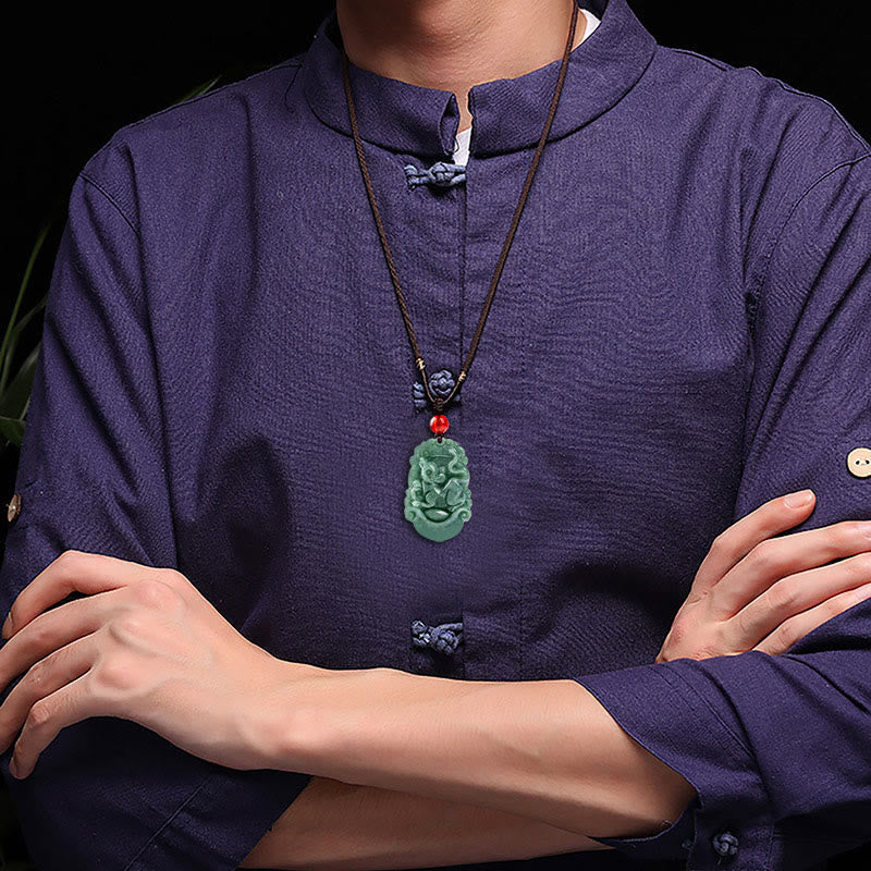 ATELIER-TIBET – Collier en Jade Naturel Zodiac Chinois (12 Signes)