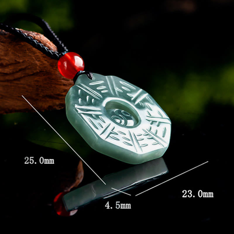 ATELIER-TIBET – Collier Feng Shui Bagua Yin Yang en Jade Naturel