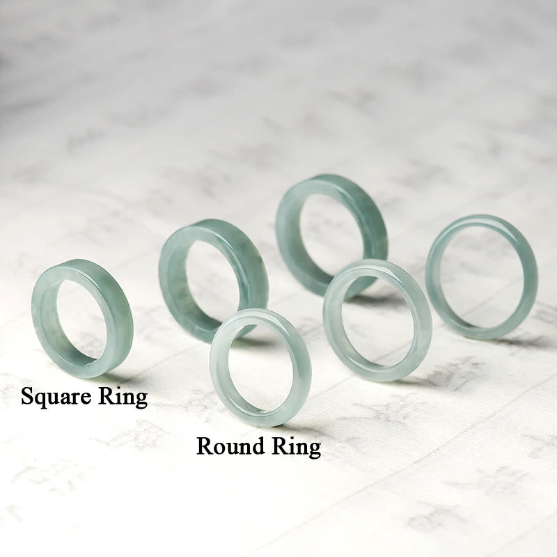 ATELIER-TIBET – Bague Chance & Prospérité en Jade Naturel – Anneau Symbolique Unisexe