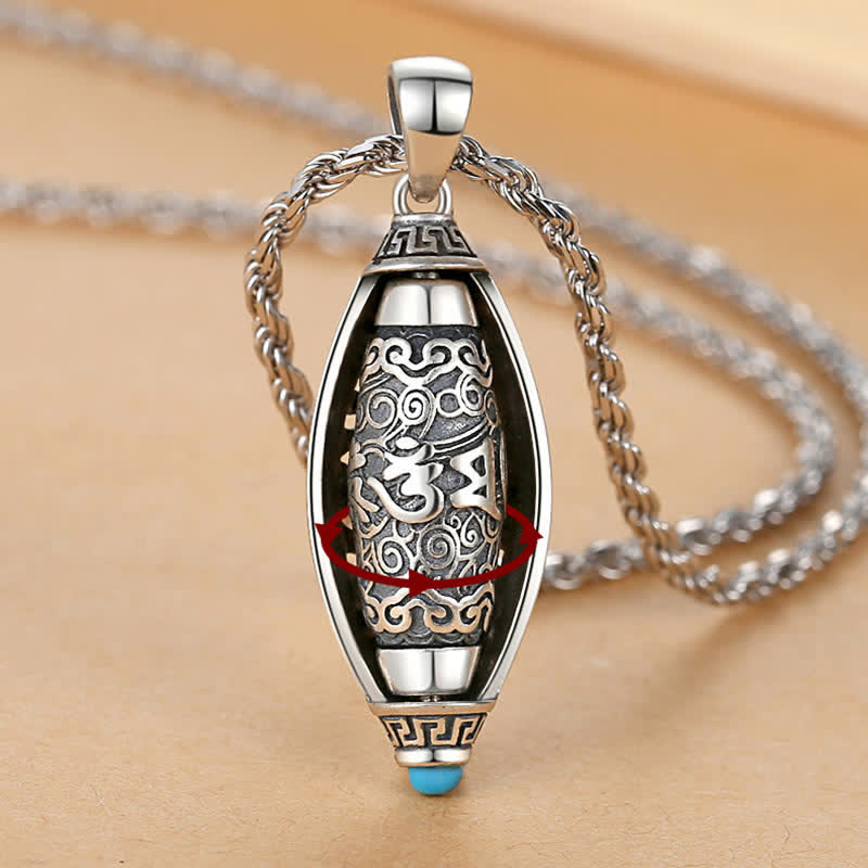 ATELIER-TIBET – Collier Rotatif Om Mani Padme Hum en Cuivre