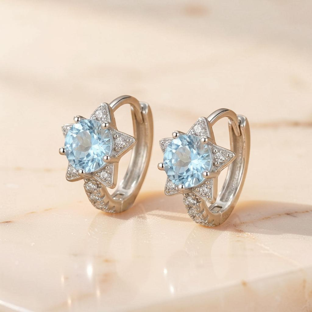 ATELIER-TIBET – Boucles d'Oreilles Topaze – Éclat Stellaire, Argent