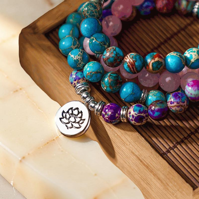 ATELIER-TIBET – Mâlâ 108 Pierres Naturelles - Rosé