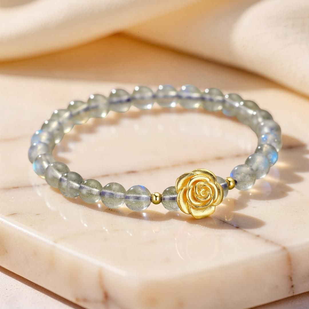 ATELIER-TIBET – Bracelet Labradorite – Rose Doré