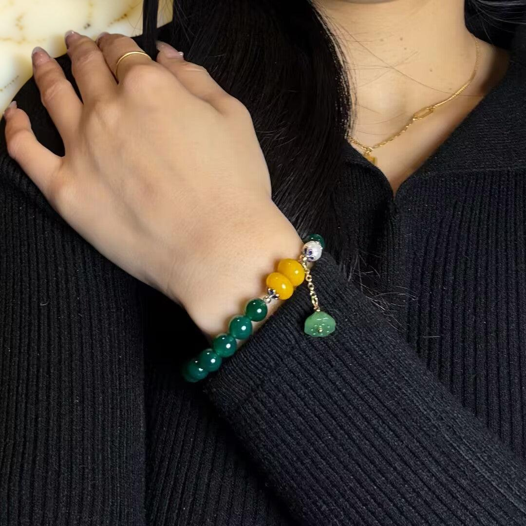 ATELIER-TIBET – Bracelet Agate et Lotus – Forestière