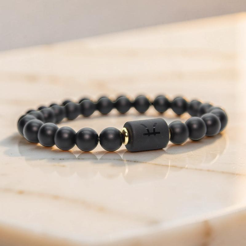 ATELIER-TIBET – Bracelet Signe Astrologique en Onyx – Protection Astrale