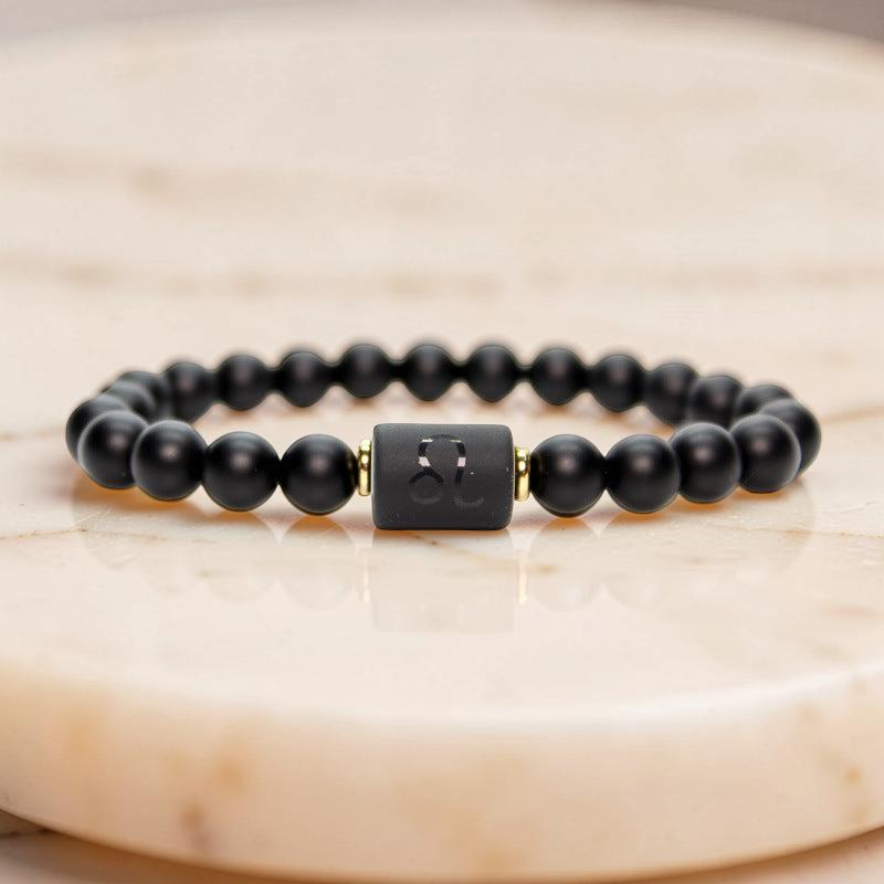 ATELIER-TIBET – Bracelet Signe Astrologique en Onyx – Protection Astrale