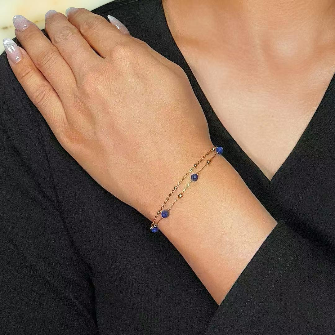 ATELIER-TIBET – Bracelet Amazonite/Lapis Lazuli – Constellation Fine