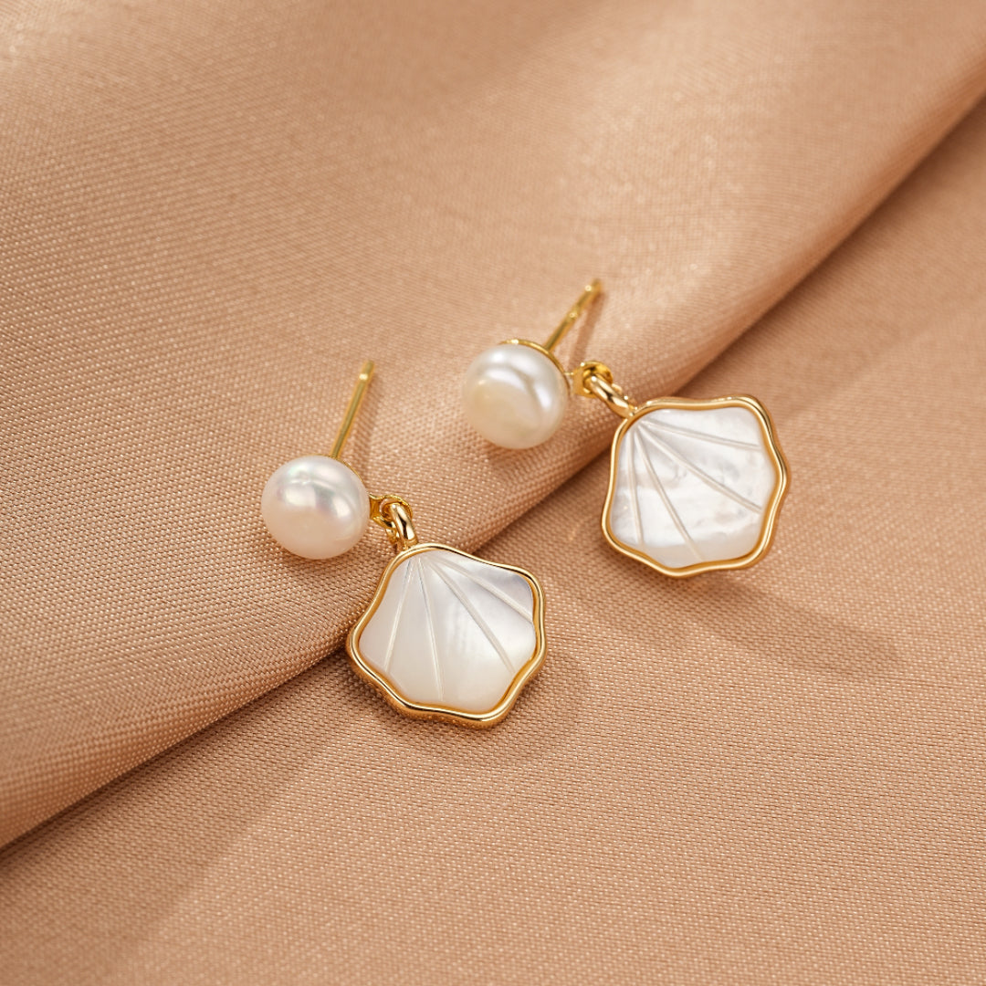 ATELIER-TIBET – Boucles d’Oreilles Perle – Éclat Marin