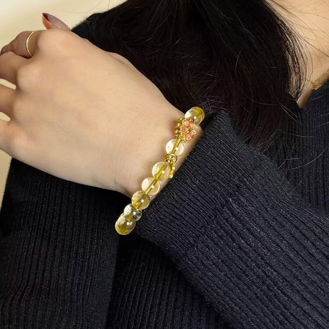 ATELIER-TIBET – Bracelet Citrine – Fleur de Tiaré