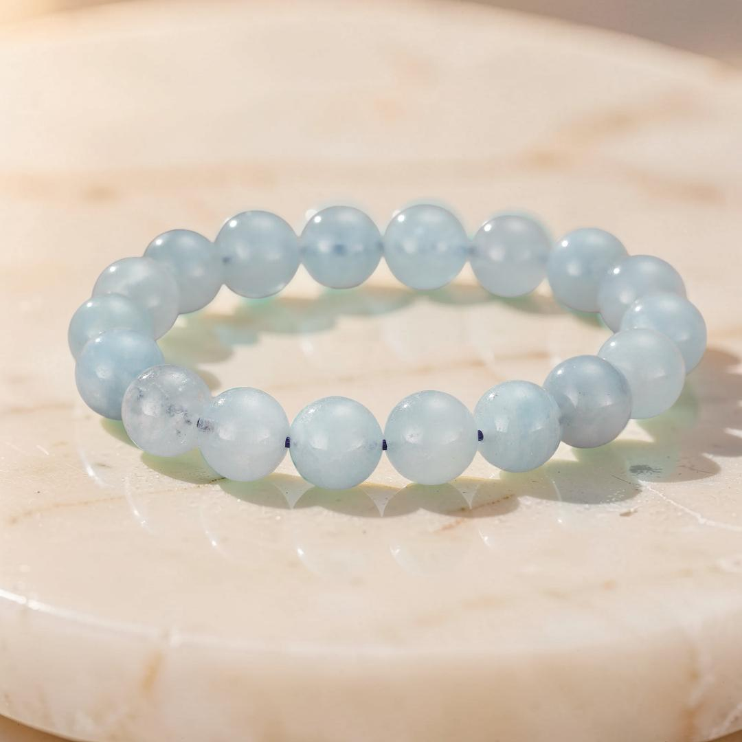 ATELIER-TIBET – Bracelet Aigue-Marine – Sérénité Océanique