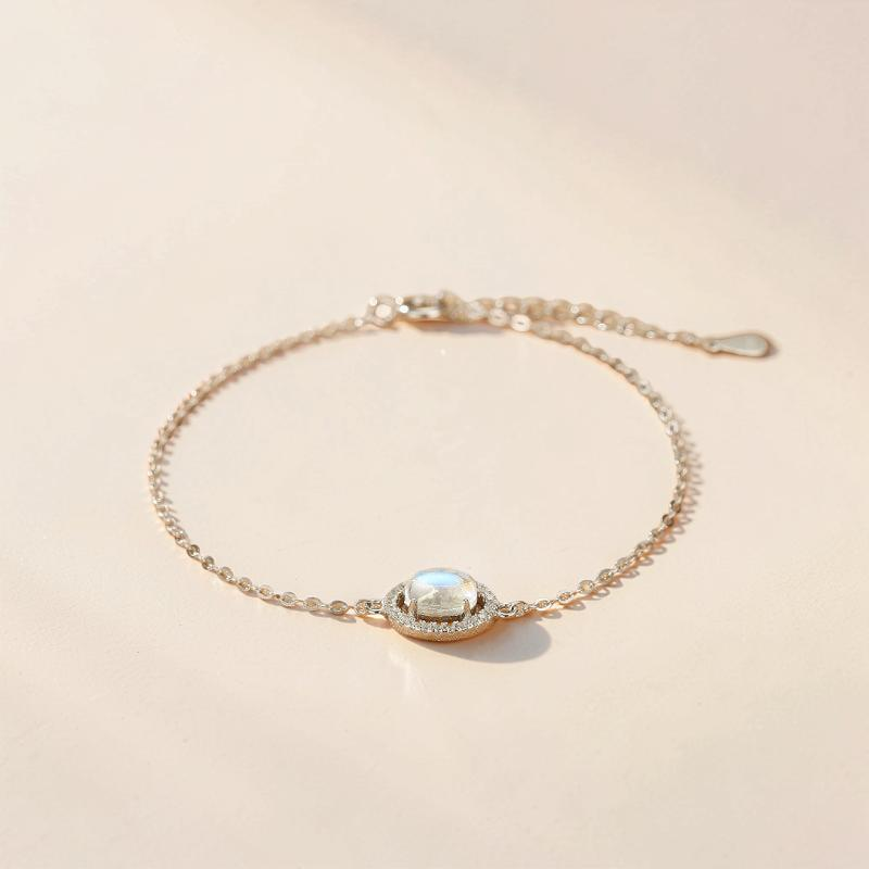 ATELIER-TIBET – Bracelet Pierre de Lune – Sérénité Lunaire, Argent 925