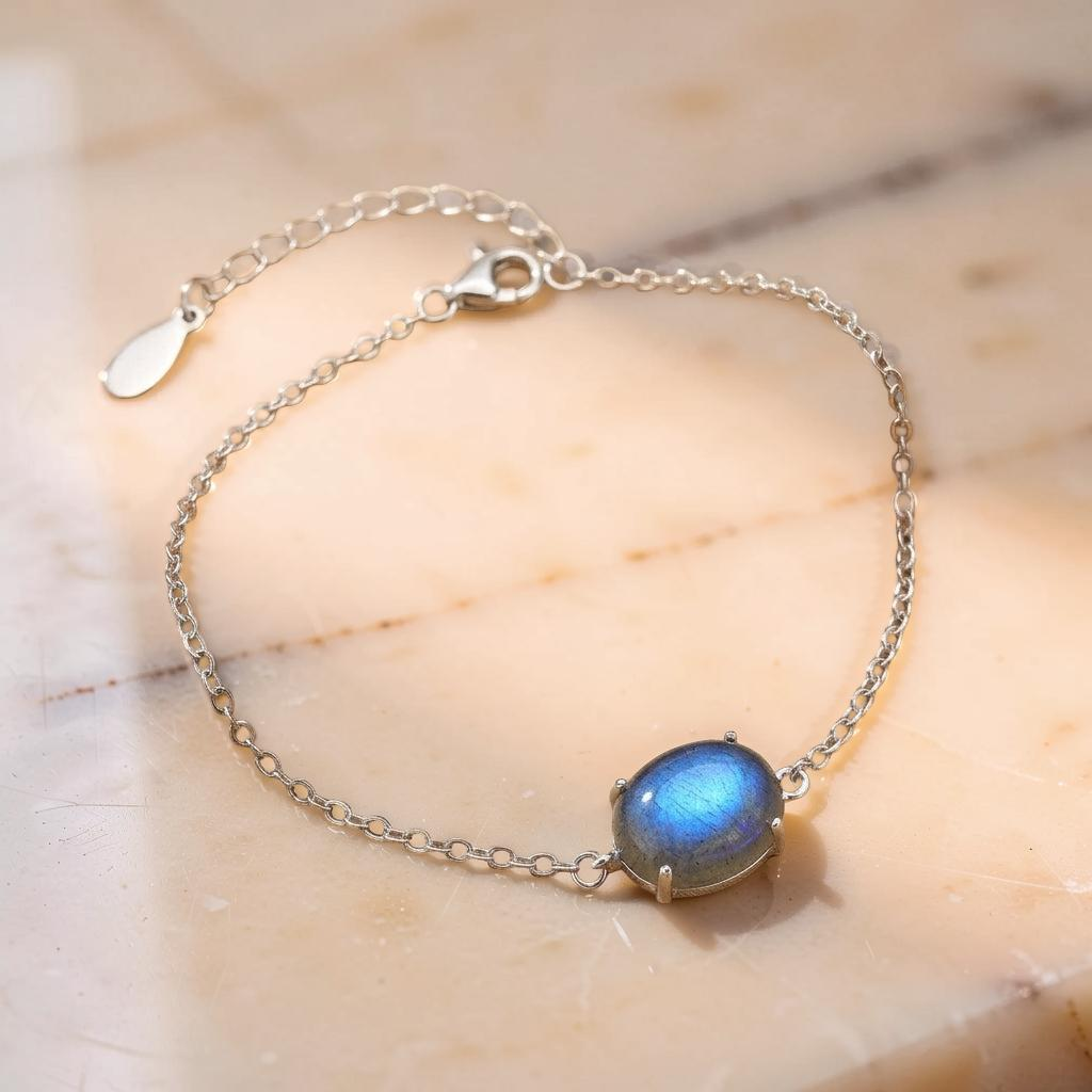 ATELIER-TIBET – Bracelet Labradorite – Bonheur Magique, Argent