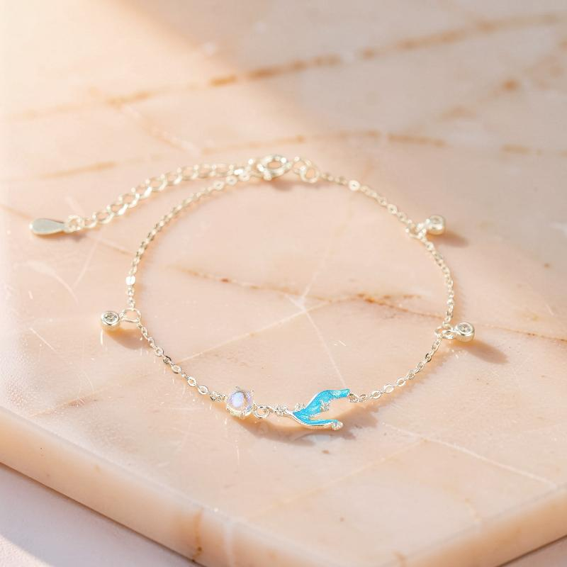 ATELIER-TIBET – Bracelet Pierre de Lune – Sirène Lunaire, Argent