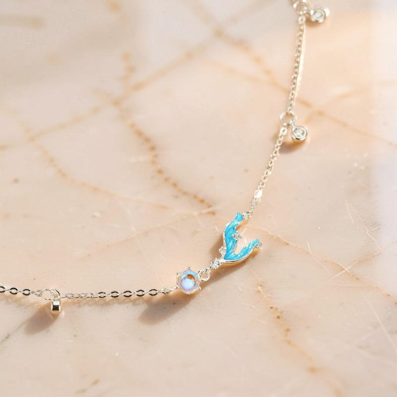 ATELIER-TIBET – Bracelet Pierre de Lune – Sirène Lunaire, Argent