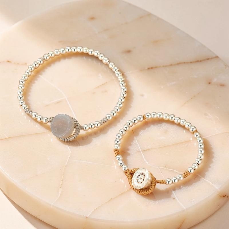ATELIER-TIBET – Bracelet Enfant – Graine de Lotus, Argent