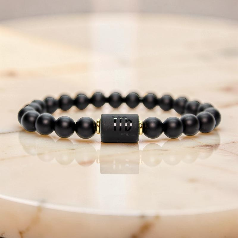 ATELIER-TIBET – Bracelet Signe Astrologique en Onyx – Protection Astrale