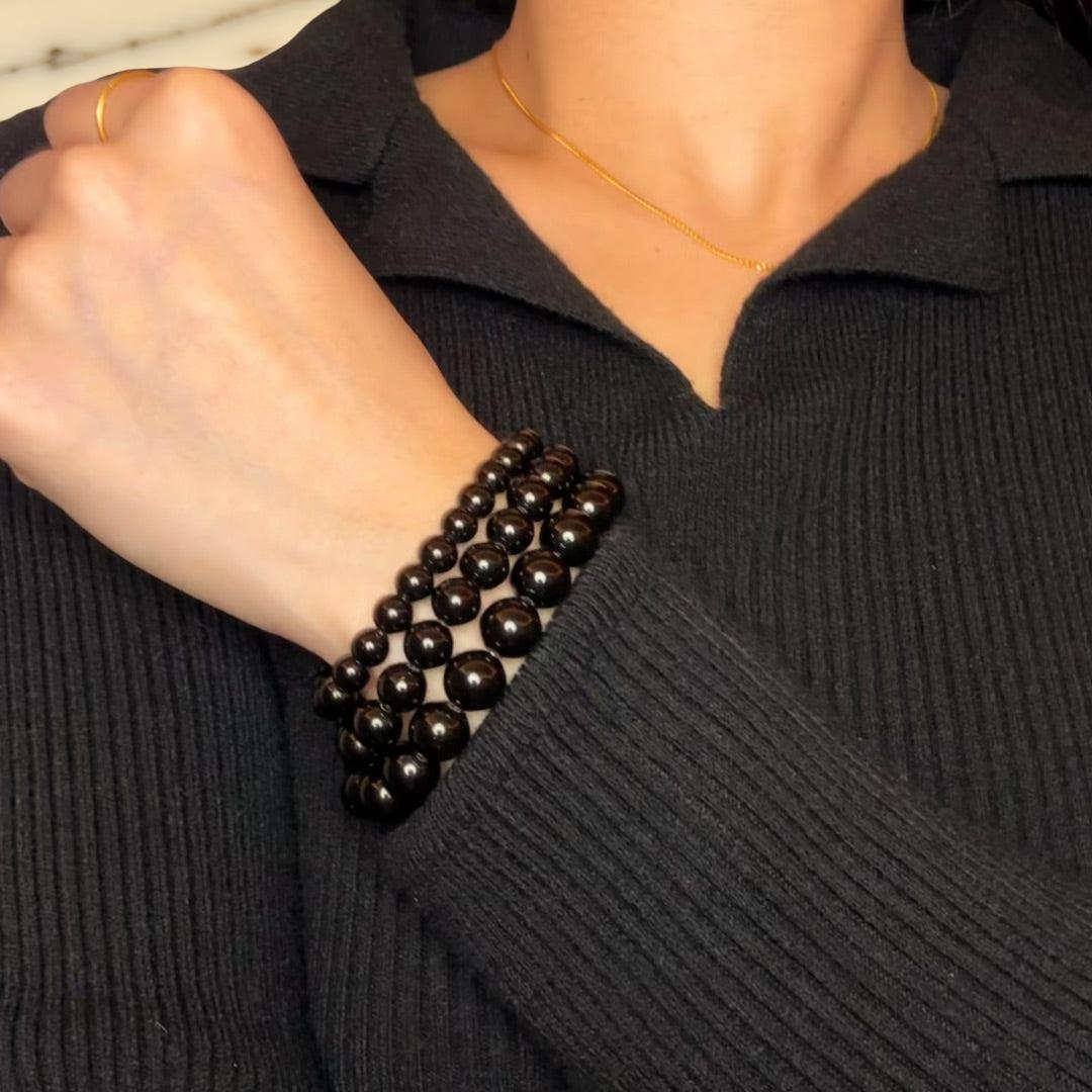 ATELIER-TIBET – Bracelet Obsidienne – Force Silencieuse