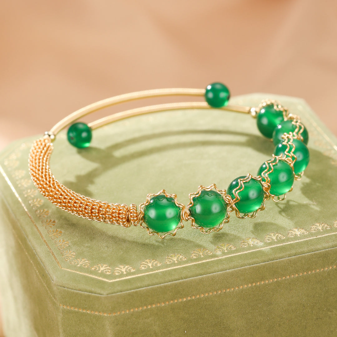 ATELIER-TIBET – Bracelet Agate Verte – Force d’Harmonie
