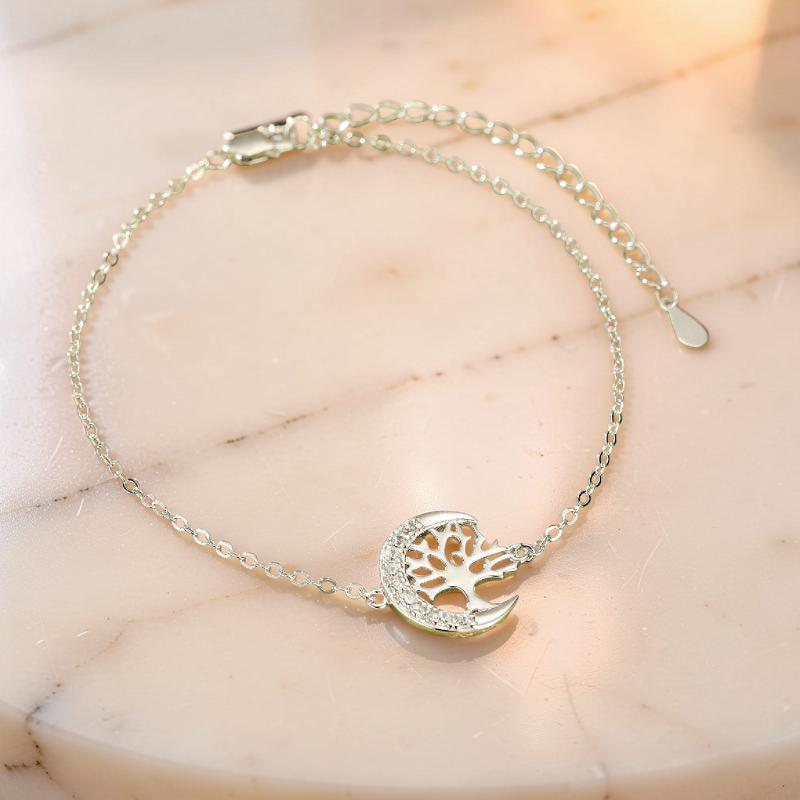 ATELIER-TIBET – Bracelet Arbre de Vie – Arbre Lunaire, Argent