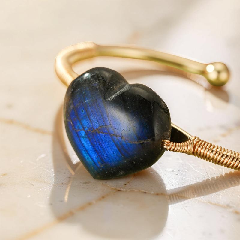 ATELIER-TIBET – Bracelet Labradorite – Cœur Mystique
