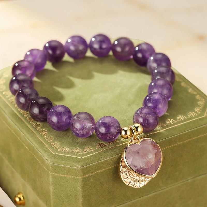 ATELIER-TIBET – Bracelet Améthyste – Cœur de Royauté