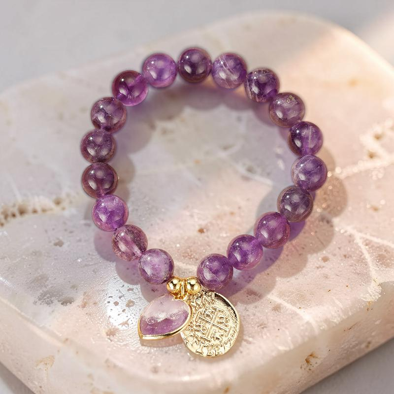 ATELIER-TIBET – Bracelet Améthyste – Cœur de Royauté