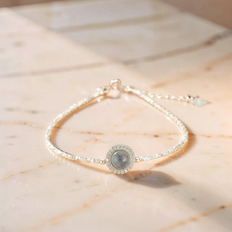 ATELIER-TIBET – Bracelet Aigue-Marine – Souffle Marin, Argent