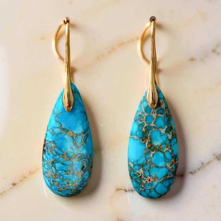 ATELIER-TIBET – Boucles d'Oreilles Turquoise – Majestueuses