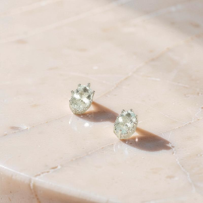 ATELIER-TIBET – Boucles d'oreilles Aigue marine – Éclat Marin, Argent