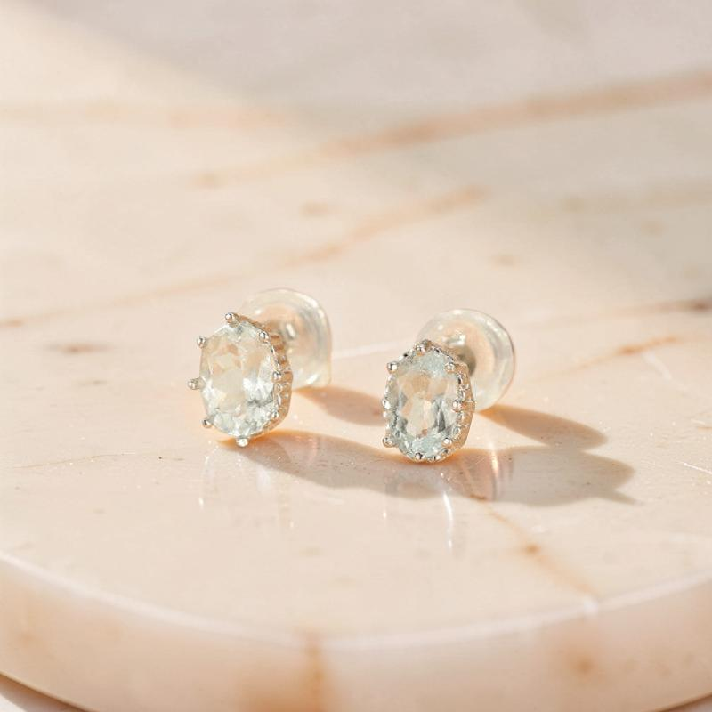 ATELIER-TIBET – Boucles d'oreilles Aigue marine – Éclat Marin, Argent