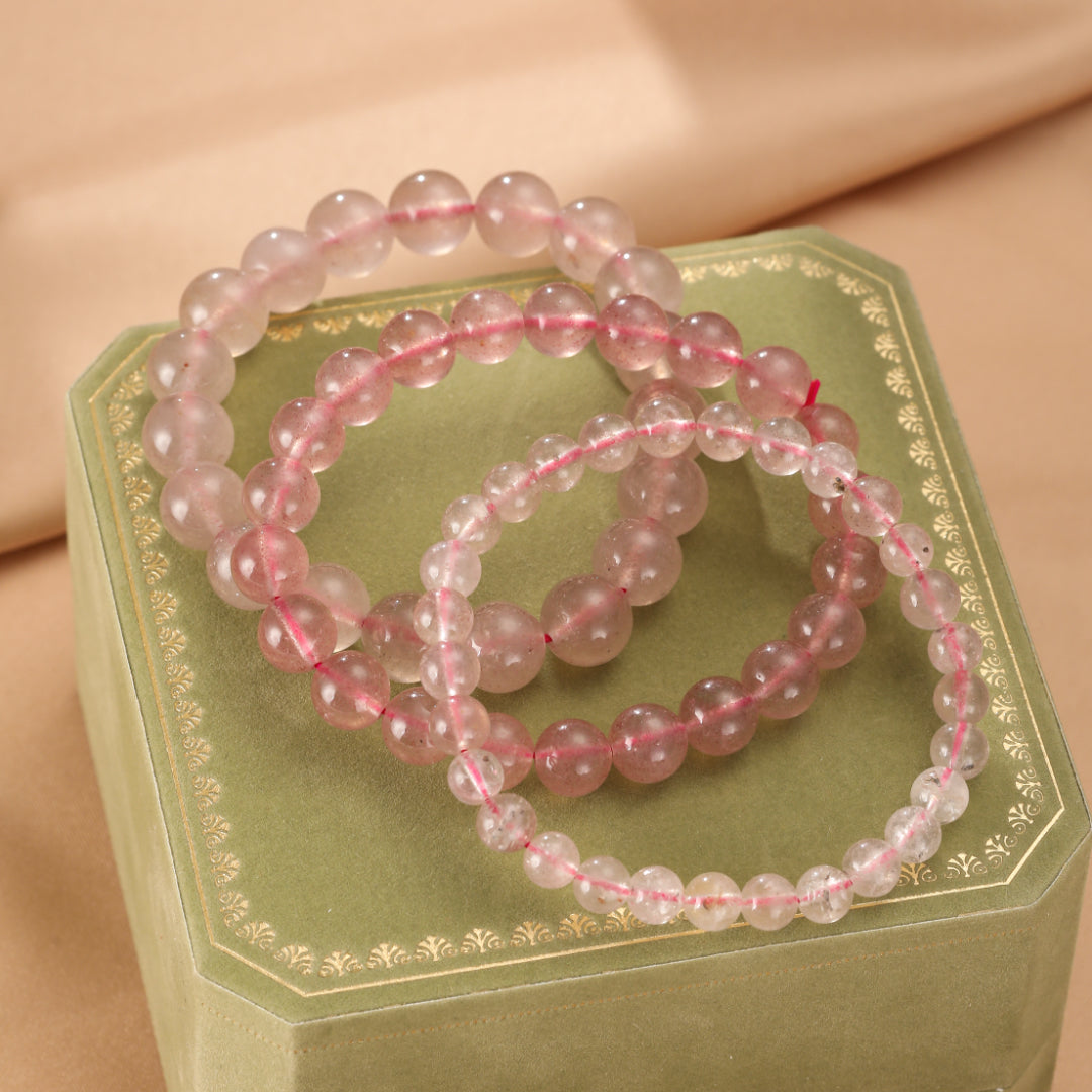 ATELIER-TIBET – Bracelet Quartz Fraise – Tendresse Vibrante