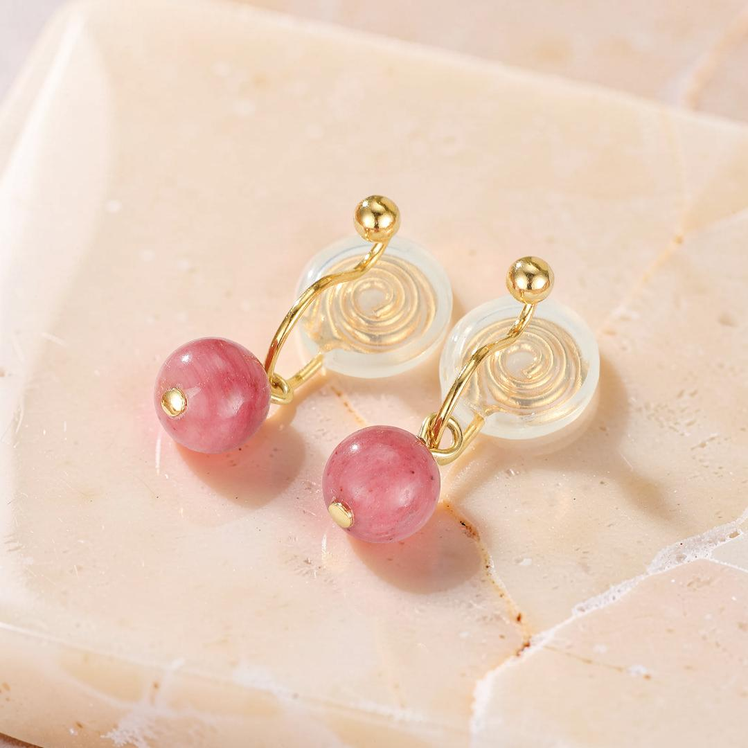 ATELIER-TIBET – Boucles d’Oreilles Rhodonite – Éclat Doux