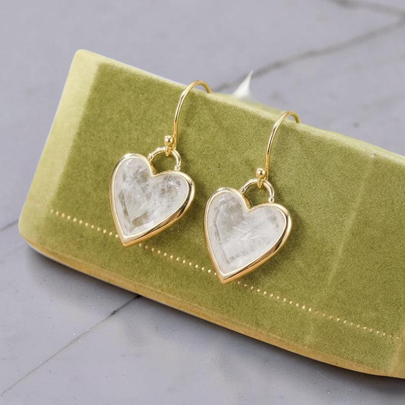 ATELIER-TIBET – Boucles d'Oreilles Labradorite – Cœur Mystique