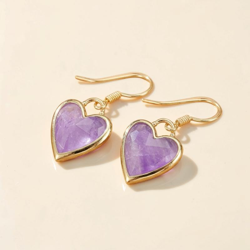 ATELIER-TIBET – Boucles d'Oreilles Labradorite – Cœur Mystique