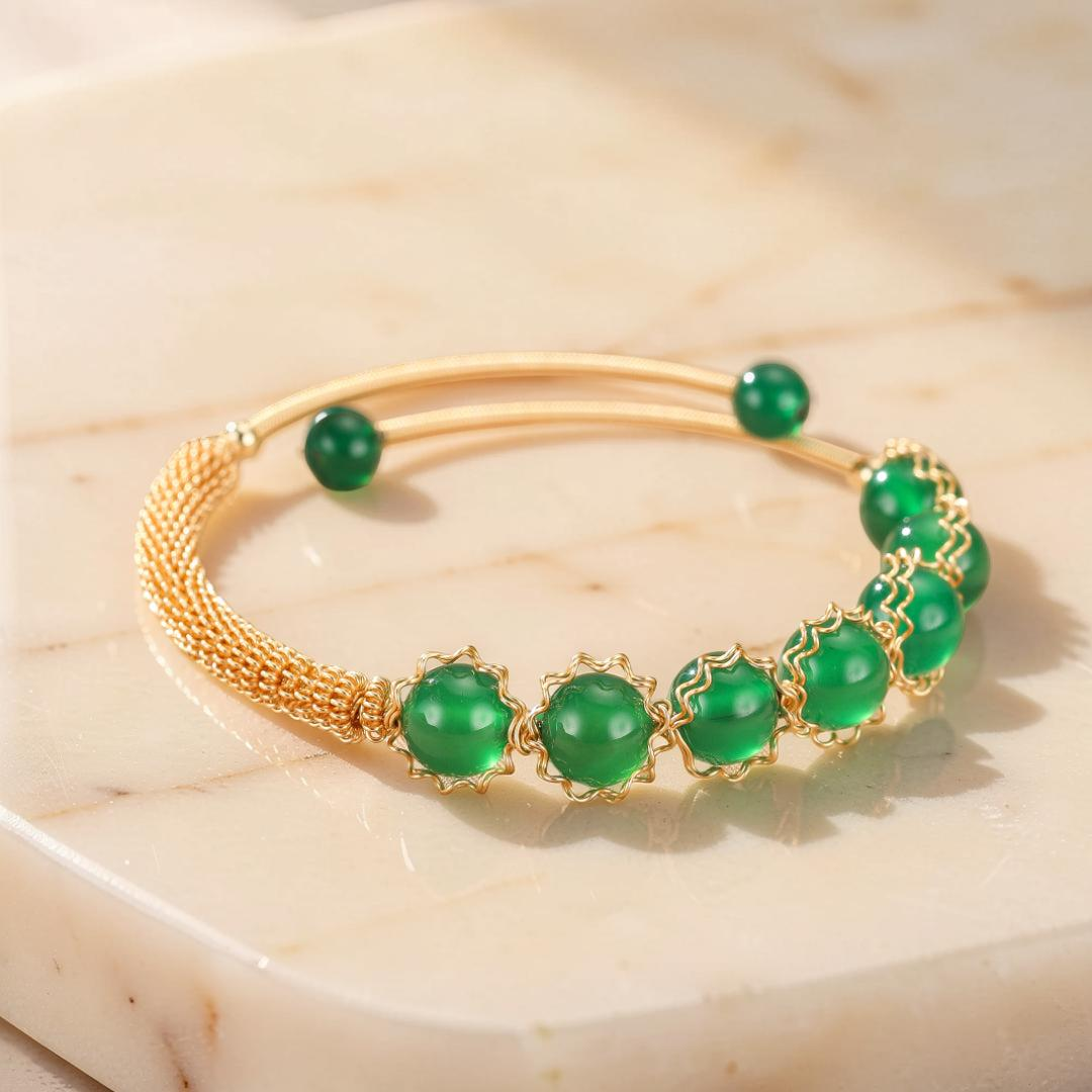 ATELIER-TIBET – Bracelet Agate Verte – Force d’Harmonie