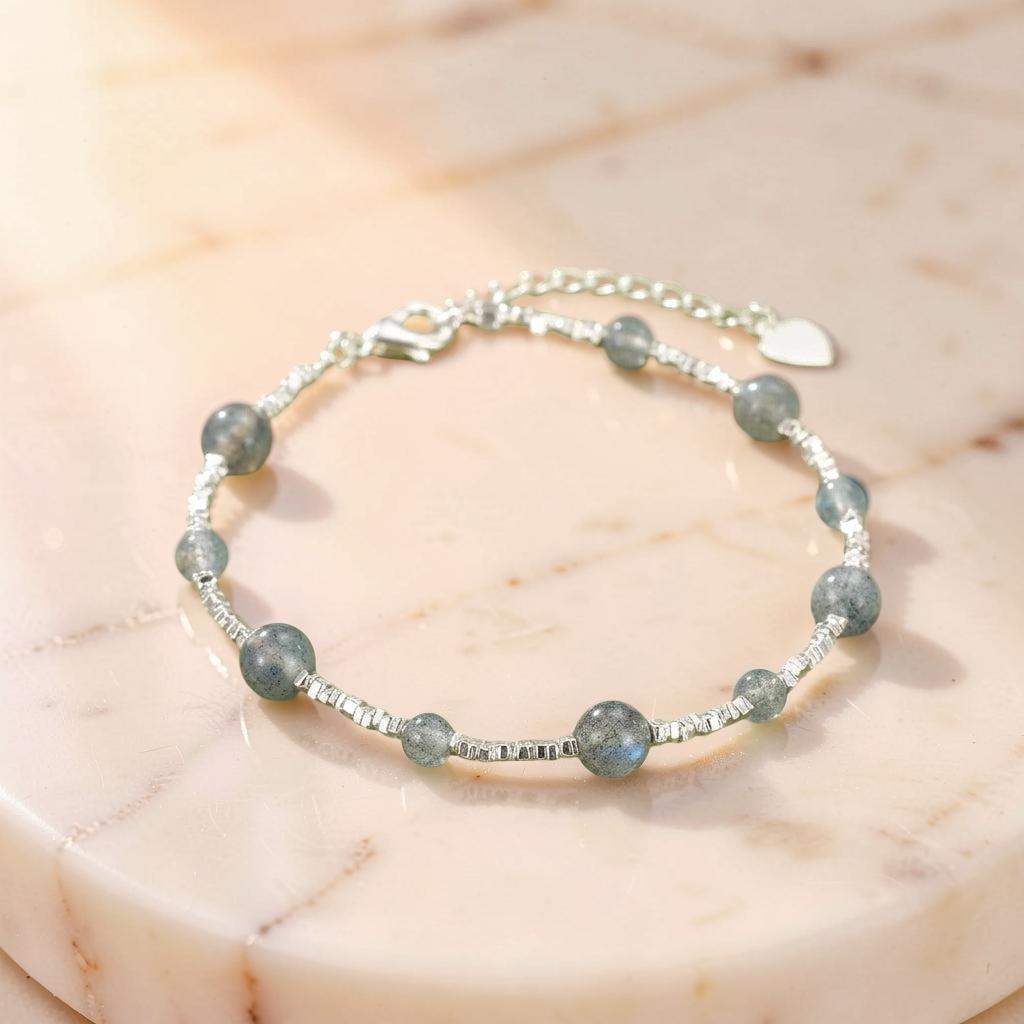 ATELIER-TIBET – Bracelet Labradorite – Beauté Lunaire, Argent