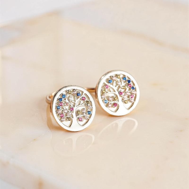 ATELIER-TIBET – Boucles d'Oreilles Arbre de Vie – Vie Florissante, Argent