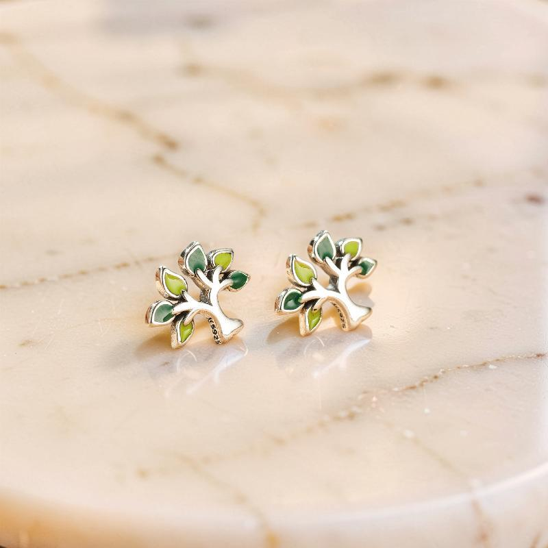 ATELIER-TIBET – Boucles d'Oreilles Arbre de Vie – Énergie de Vie, Argent