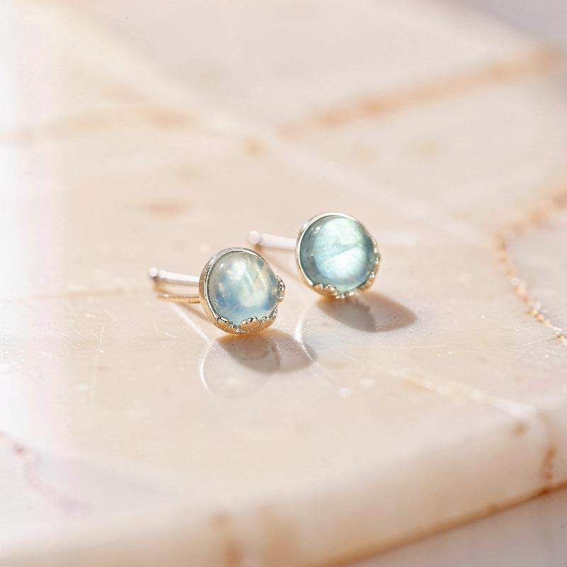 ATELIER-TIBET – Boucles d'oreilles Aigue marine – Océan Serein, Argent