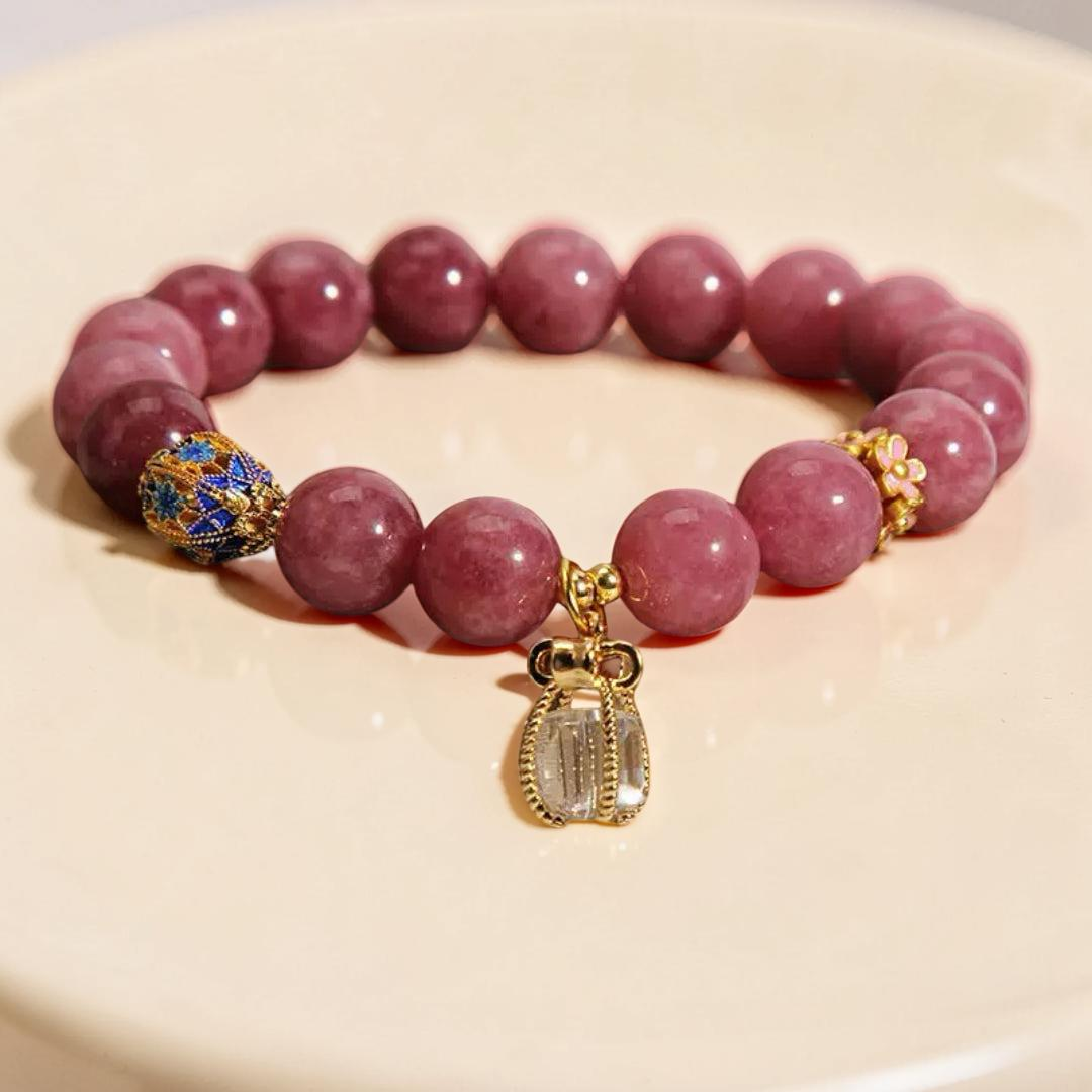 ATELIER-TIBET – Bracelet Tourmaline Rose et Cristal de Roche – Éveil du Cœur