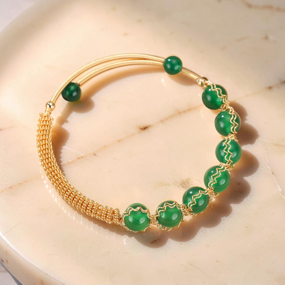 ATELIER-TIBET – Bracelet Agate Verte – Force d’Harmonie