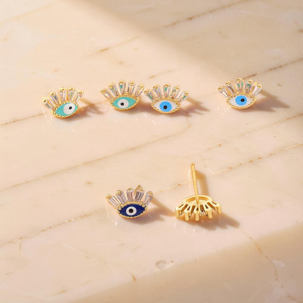 ATELIER-TIBET – Boucle d’oreille Mauvais Œil Regard en Cristal