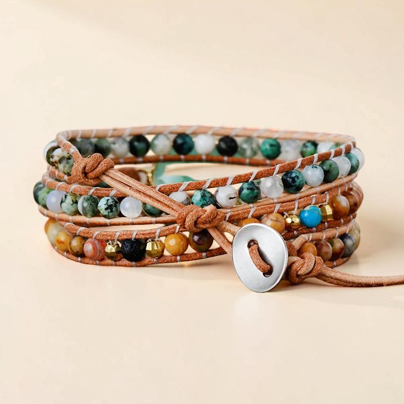 ATELIER-TIBET – Bracelet Agate – Esprit Aventure, Cuir