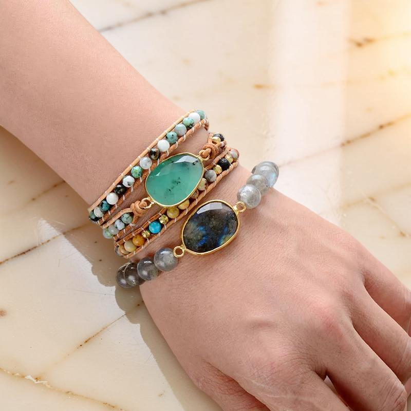 ATELIER-TIBET – Bracelet Agate – Esprit Aventure, Cuir