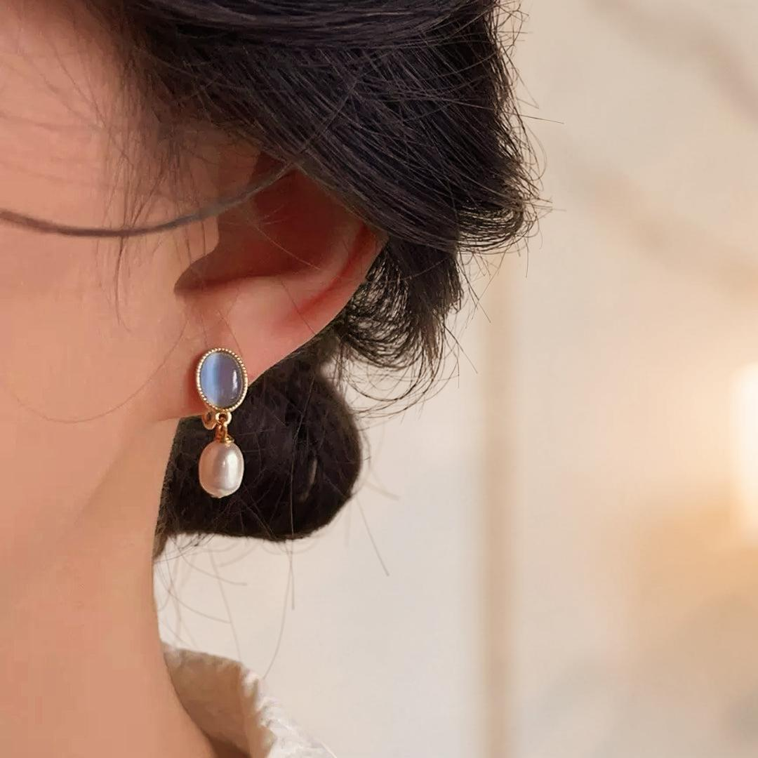 ATELIER-TIBET – Boucles d’Oreilles Perle – Lueur d’Aurore